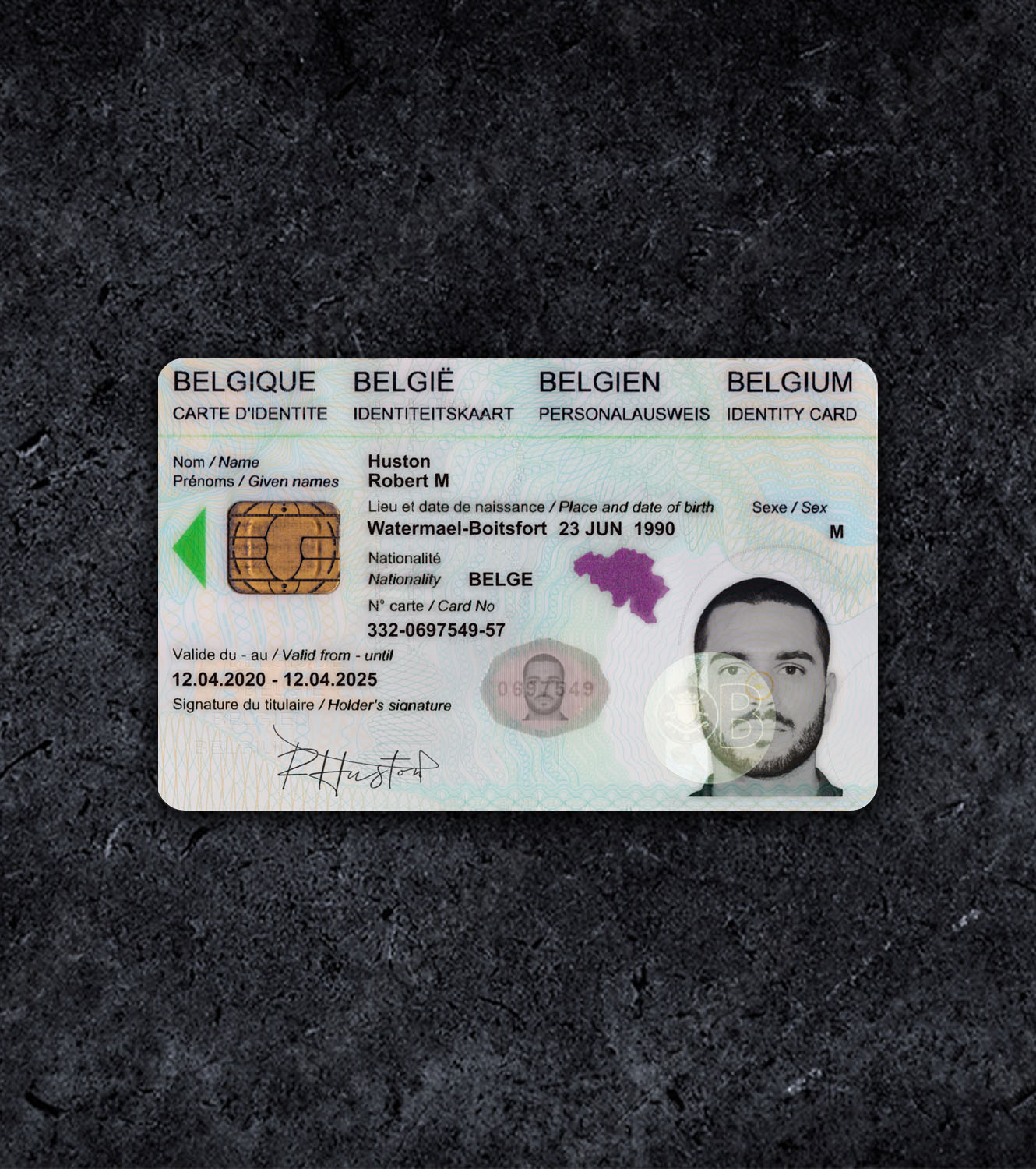 Belgium BE ID Card PSD Template - 2015