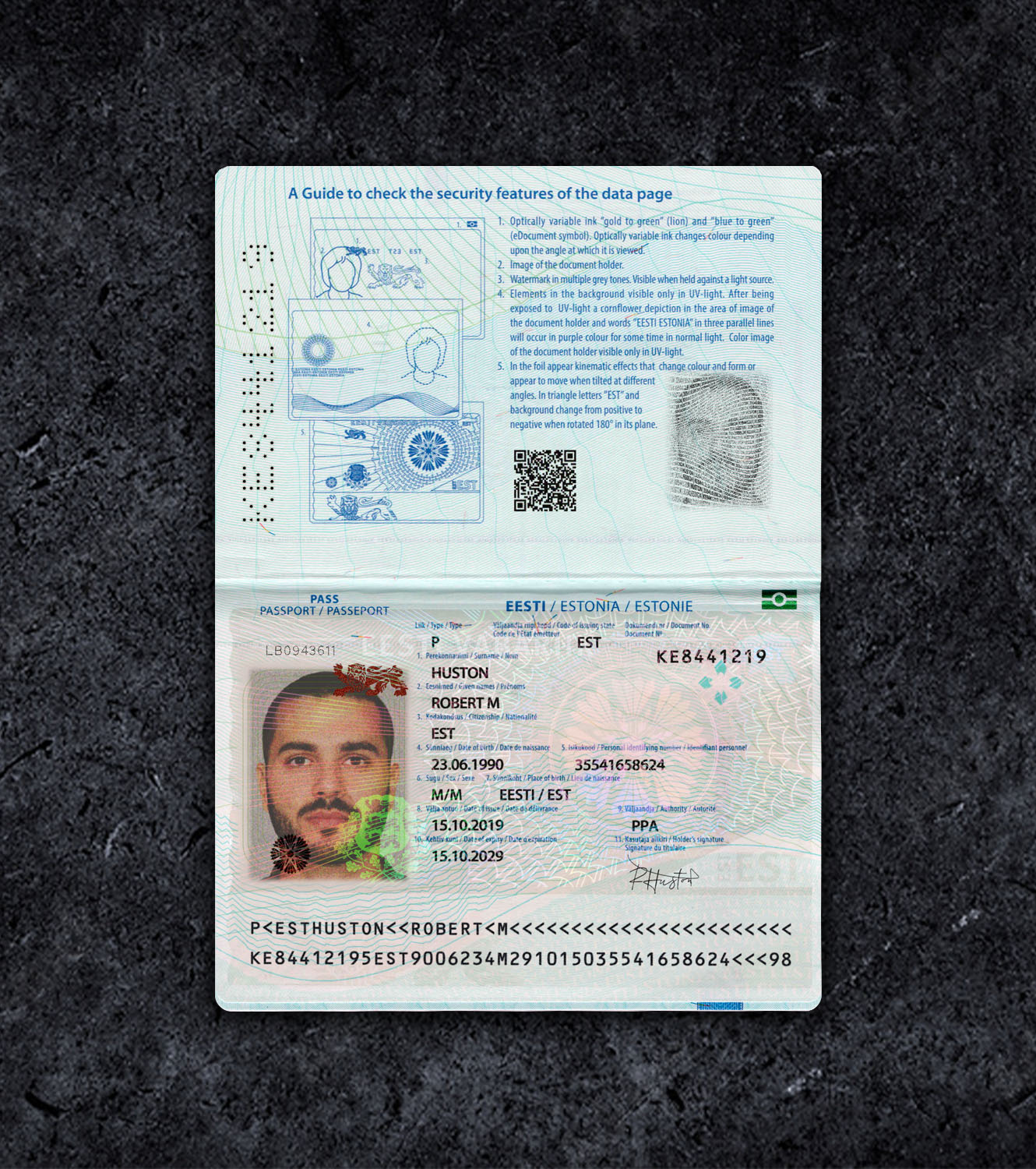 Estonia Passport PSD Template - 2014