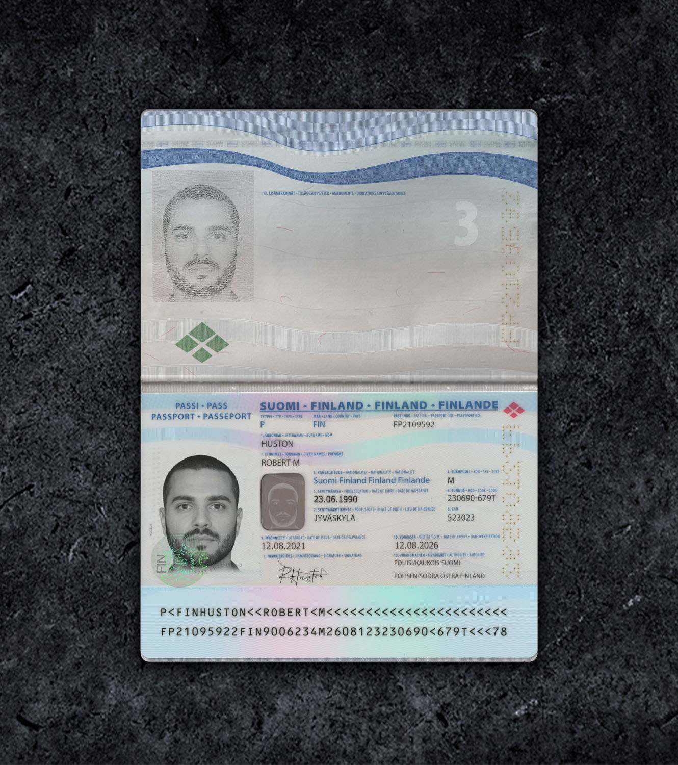 Finland Passport PSD Template - 2017
