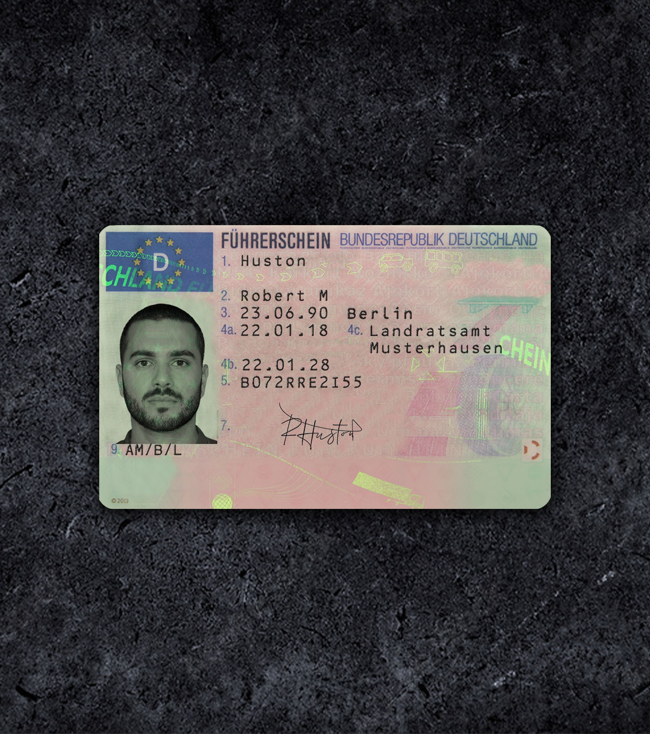 Germany DEU Driver License PSD Template - 2013