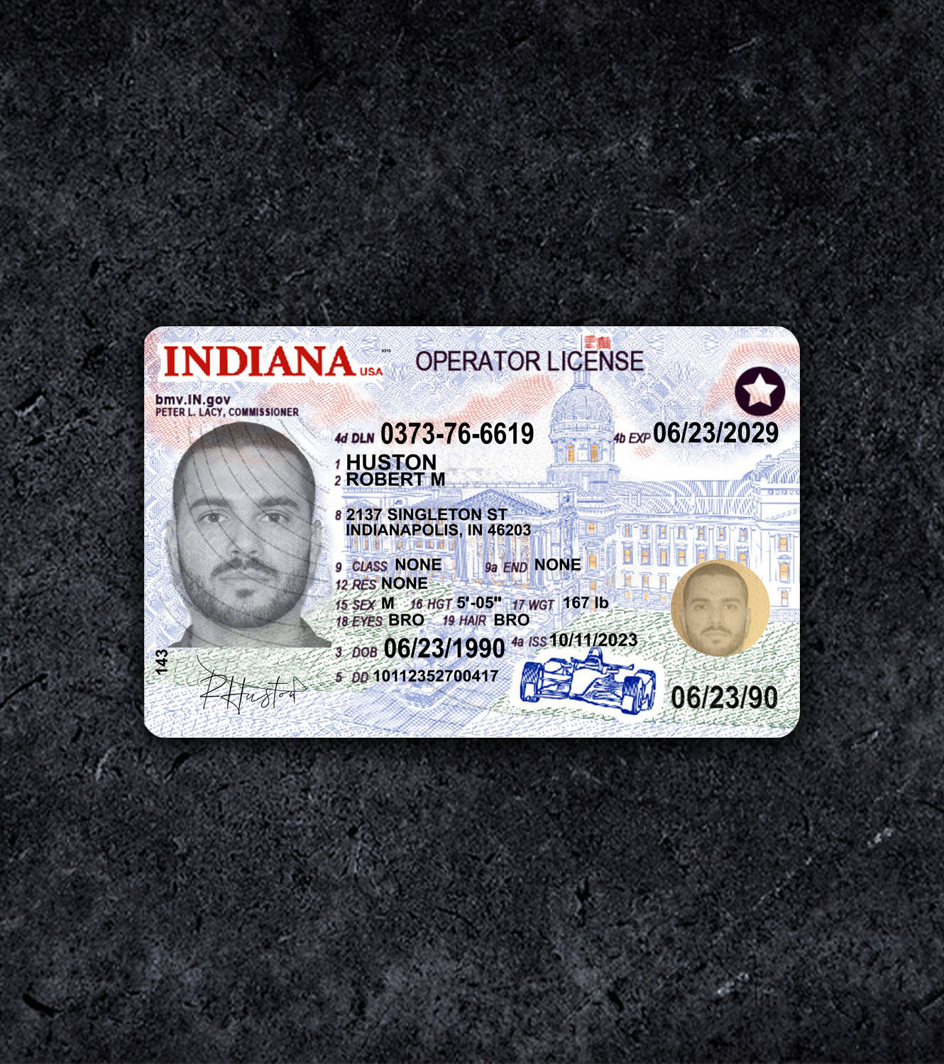 Indiana Driver License PSD Template - 2018