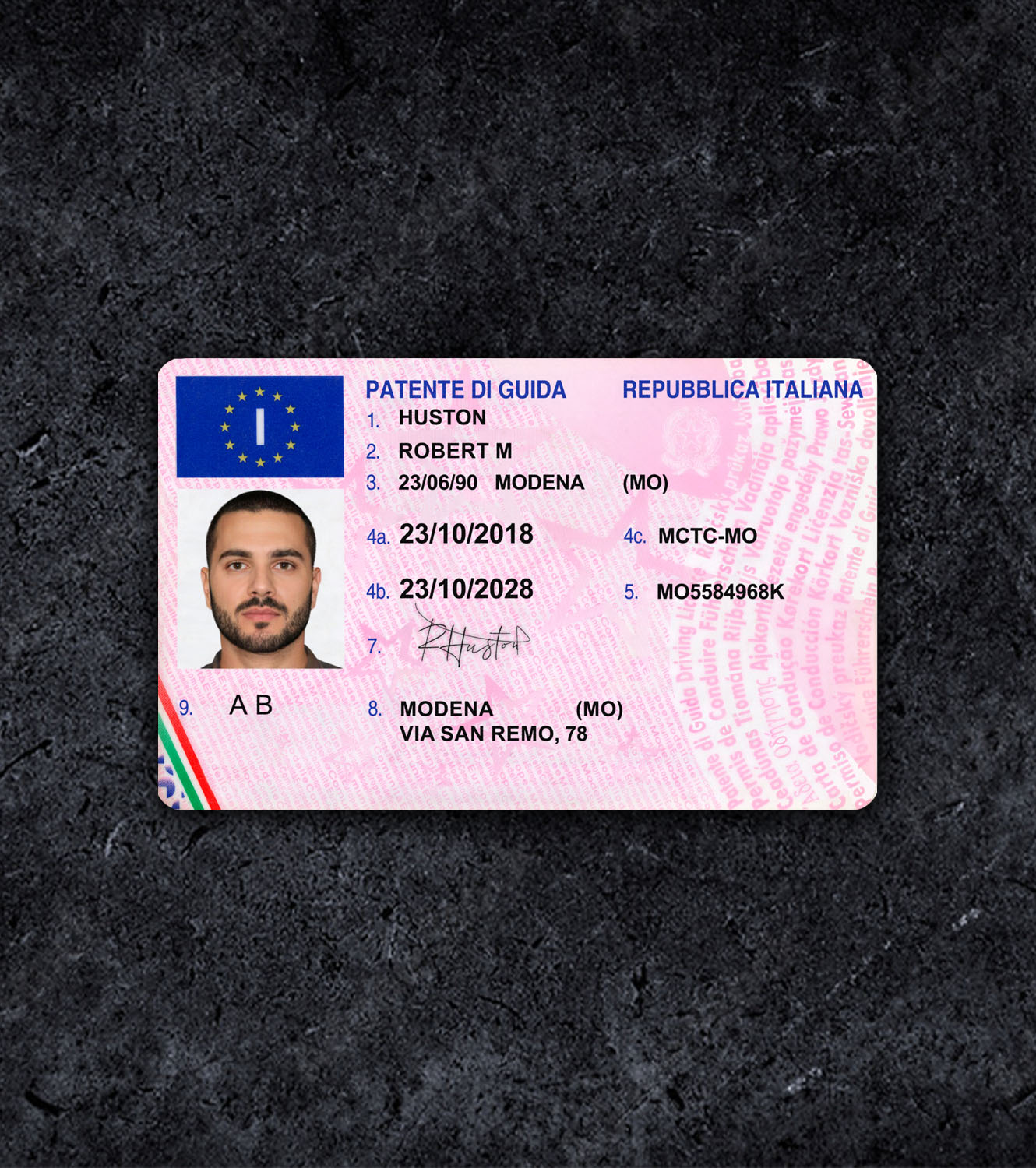 Italy Driver License PSD Template - 2002