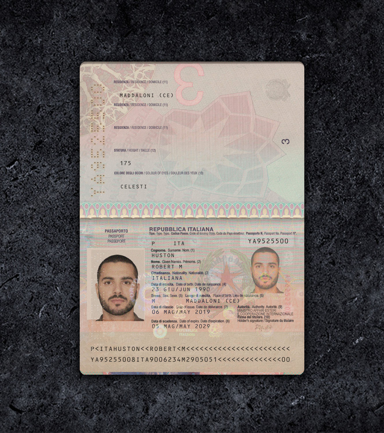Italy Passport PSD Template - 2010