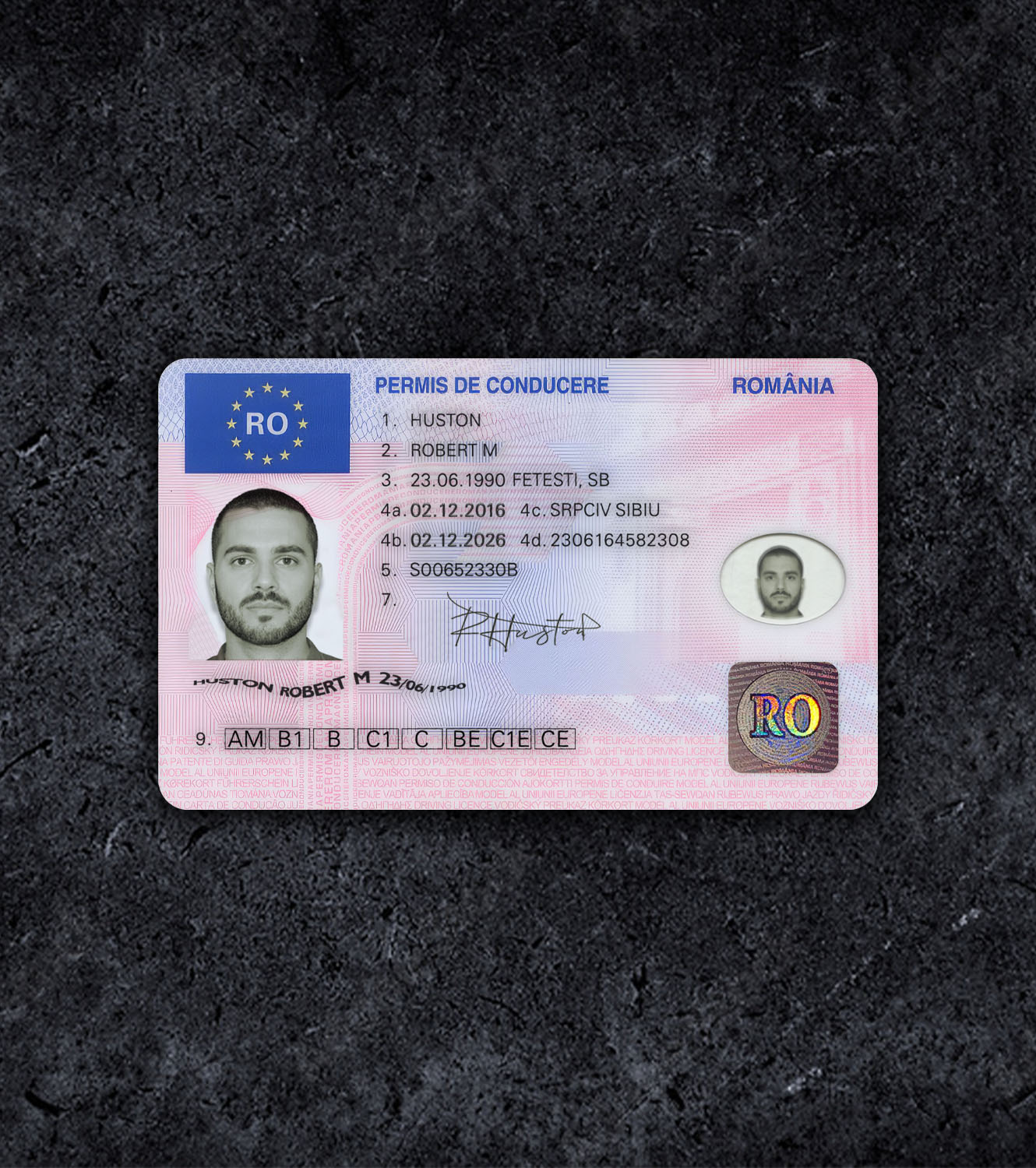 Romania Driver License PSD Template - 2013