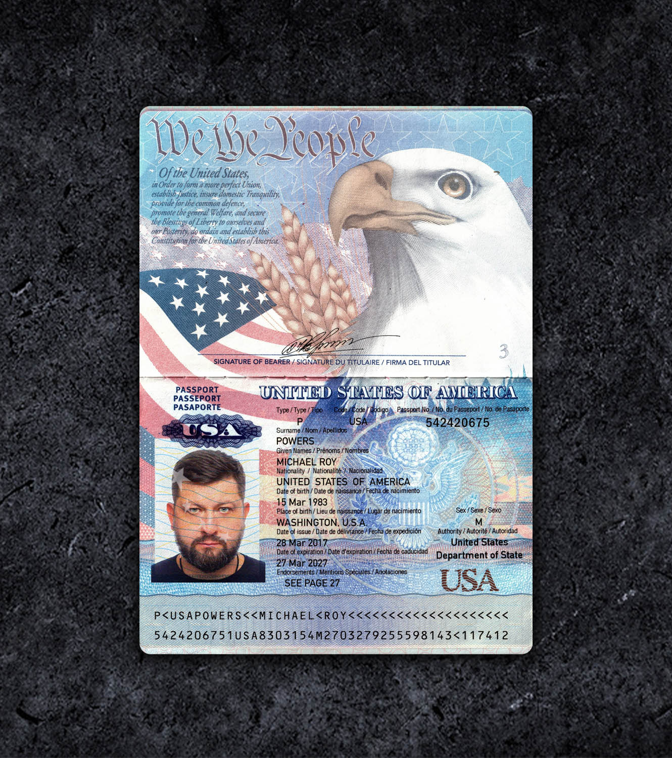 USA United States Passport PSD Template - 2006